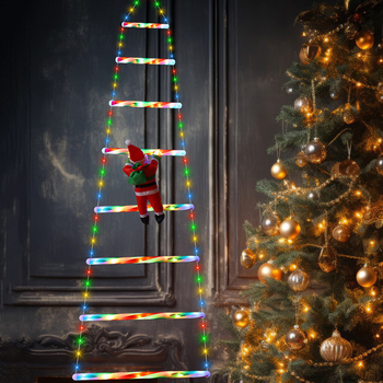 Stea USB de Crăciun pentru scări, lumini LED colorate pentru decor exterior, șiruri luminoase pentru brad, iluminare ambientală