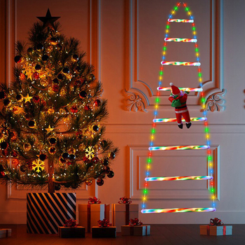 Stea USB de Crăciun pentru scări, lumini LED colorate pentru decor exterior, șiruri luminoase pentru brad, iluminare ambientală
