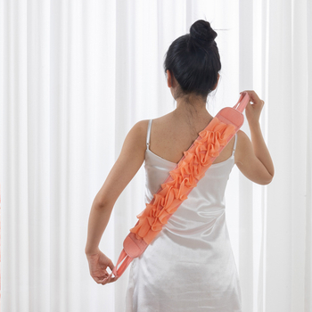 Prosop de exfoliere a spatelui cu curea de tracțiune — exfoliere puternică, nu irită pielea; două în unu: floare de baie și minge cu spumă