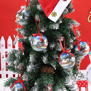 Set de 14 mingi din plastic pentru ornamentele bradului de Crăciun