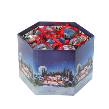 Set de 14 mingi din plastic pentru ornamentele bradului de Crăciun