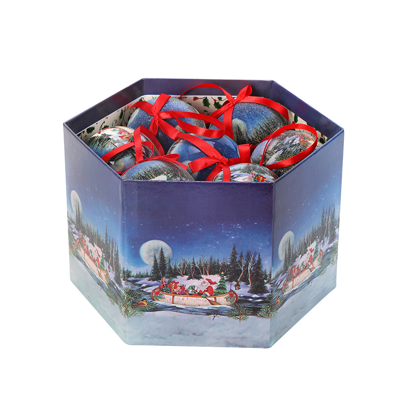 Set de 14 mingi din plastic pentru ornamentele bradului de Crăciun