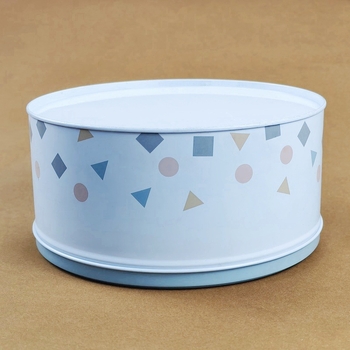 Cutie metalică rotundă, finisaj mat, personalizabilă, diametru 170 mm, înălțime 80 mm; pentru biscuiți, prăjituri cu ananas, bomboane, ceai și depozitare cadouri