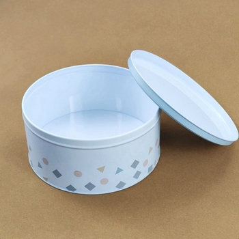 Cutie metalică rotundă, finisaj mat, personalizabilă, diametru 170 mm, înălțime 80 mm; pentru biscuiți, prăjituri cu ananas, bomboane, ceai și depozitare cadouri