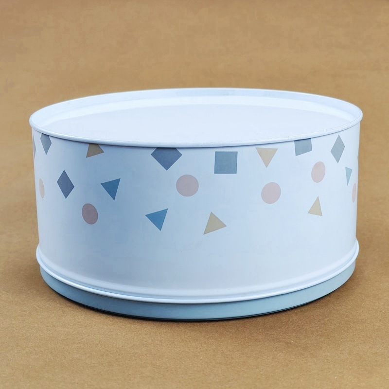 Cutie metalică rotundă, finisaj mat, personalizabilă, diametru 170 mm, înălțime 80 mm; pentru biscuiți, prăjituri cu ananas, bomboane, ceai și depozitare cadouri