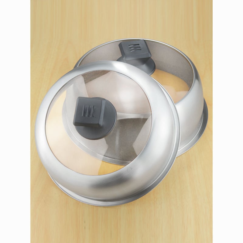 Capac de oală din oțel inoxidabil 304, capac de abur îngroșat, capac rotund universal cu sticlă temperată, pentru uz casnic