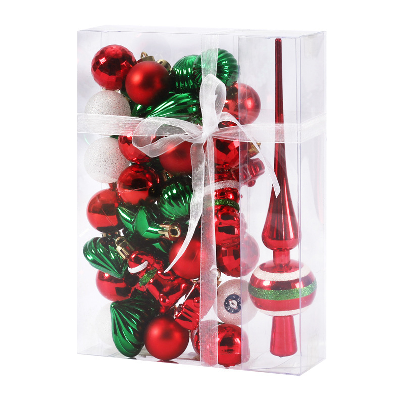 Set de globuri Crăciun pictate, 34 bucăți, decorațiuni pentru brad mini