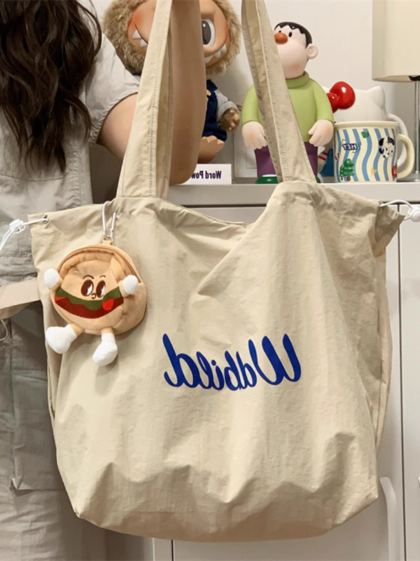 Gubaba Ženska nylon Tote torba sa šnira, lagana, velika zapremina, za svakodnevnu upotrebu