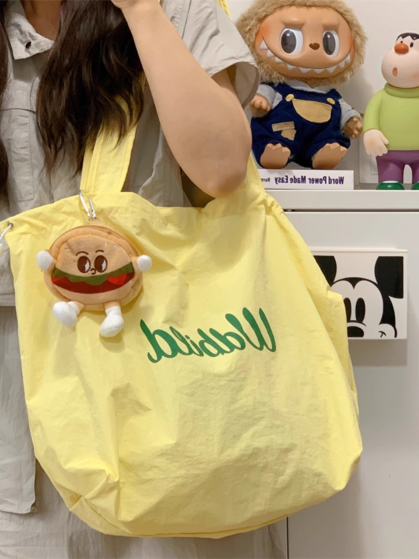 Gubaba Ženska nylon Tote torba sa šnira, lagana, velika zapremina, za svakodnevnu upotrebu