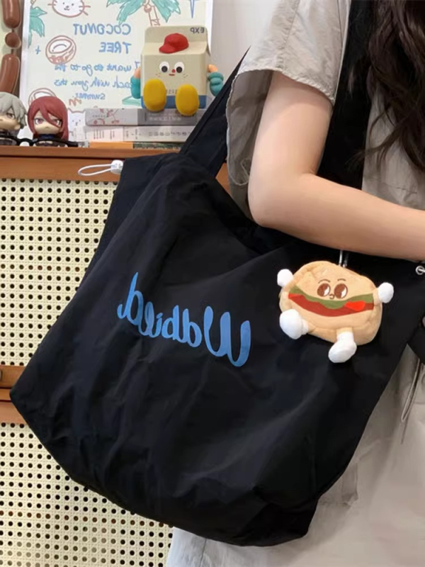 Gubaba Ženska nylon Tote torba sa šnira, lagana, velika zapremina, za svakodnevnu upotrebu