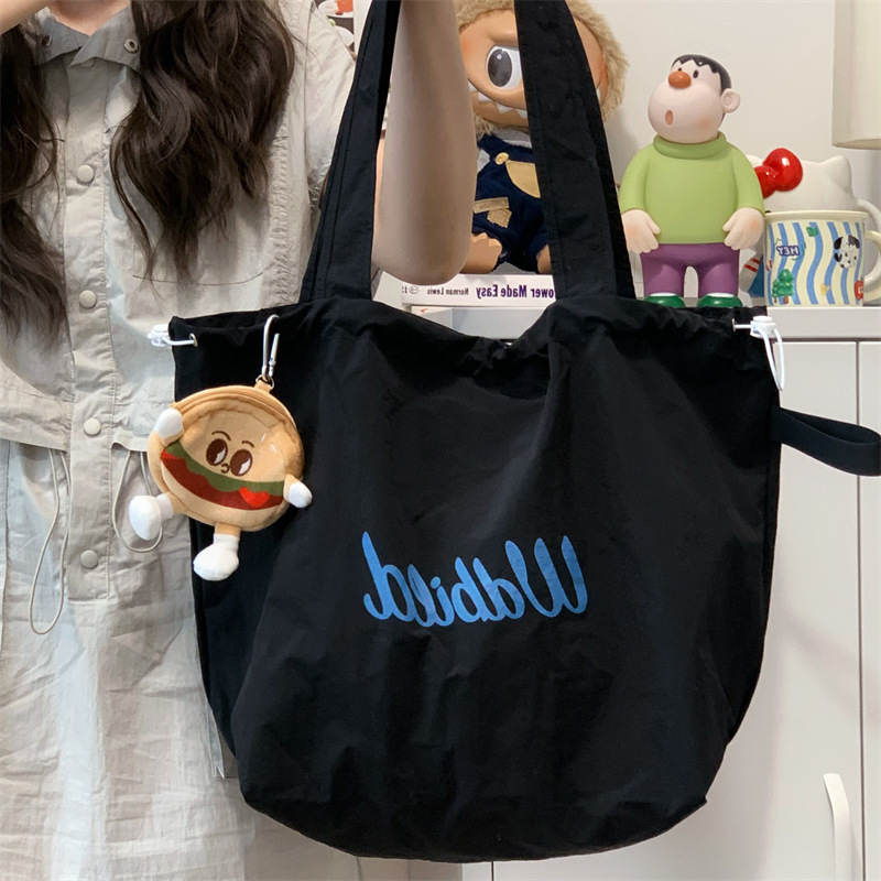 Gubaba Ženska nylon Tote torba sa šnira, lagana, velika zapremina, za svakodnevnu upotrebu