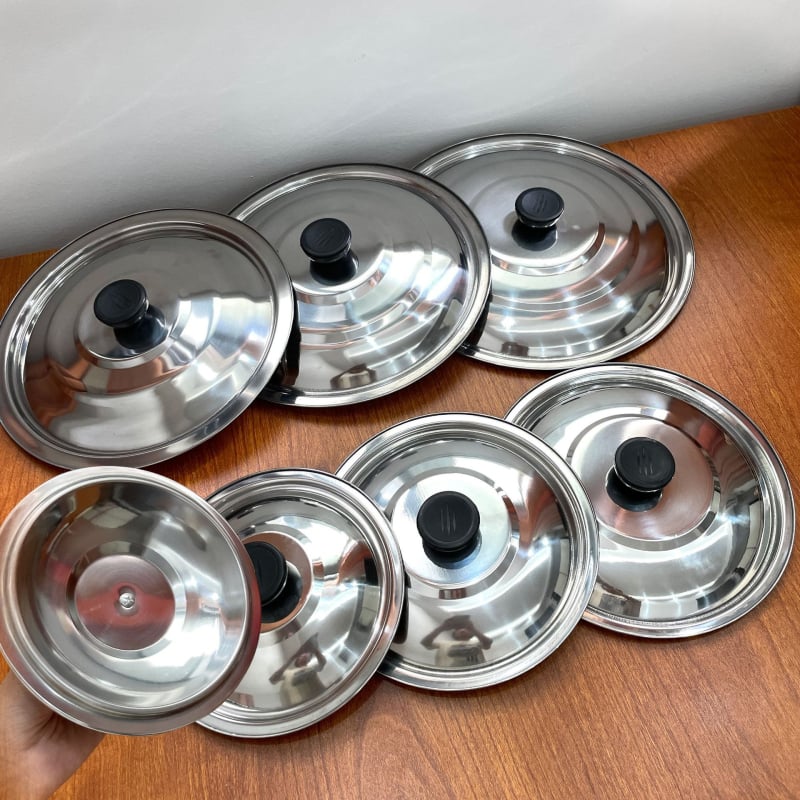 Capac din oțel inoxidabil gros pentru prăjit, capac mic, capac pentru oală uscată, capac plat rotund 18-28 cm