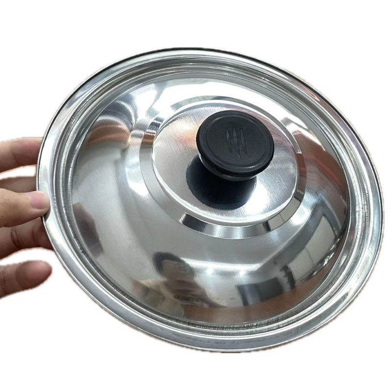 Capac din oțel inoxidabil gros pentru prăjit, capac mic, capac pentru oală uscată, capac plat rotund 18-28 cm
