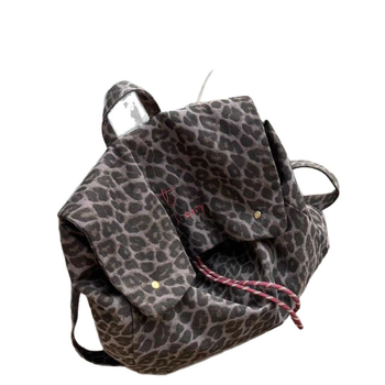 Ženski platneni ruksak s leopard printom, 2025 novi model, velika zapremina, putni ruksak s pretincom za prijenosno računalo
