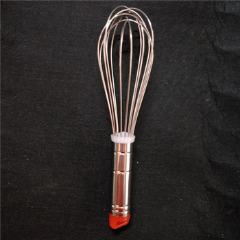 Bătător pentru ouă cu cap roșu, sârmă groasă, oțel inoxidabil, 8–18 inch, ustensilă de bucătărie pentru coacere