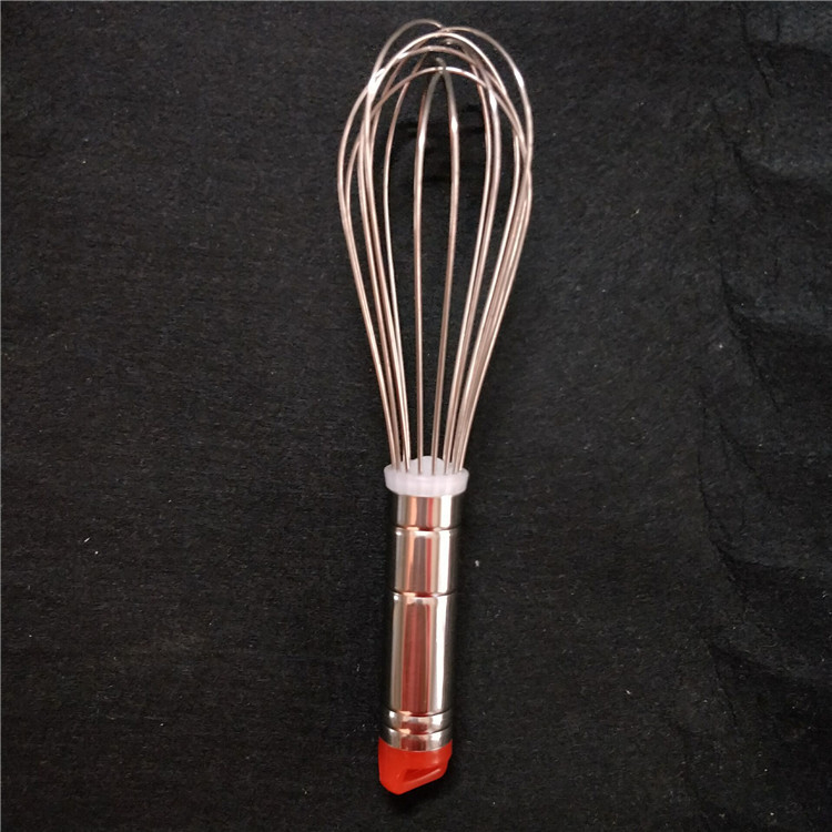 Bătător pentru ouă cu cap roșu, sârmă groasă, oțel inoxidabil, 8–18 inch, ustensilă de bucătărie pentru coacere