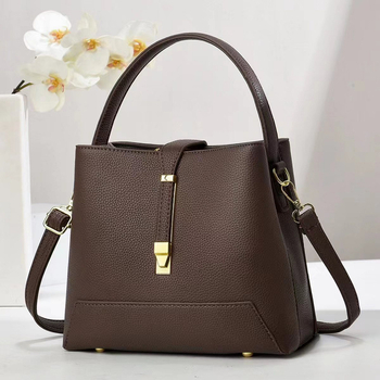 Ženska PU bucket torba, teksturiranog korejskog stila, srednje veličine, za rame ili crossbody