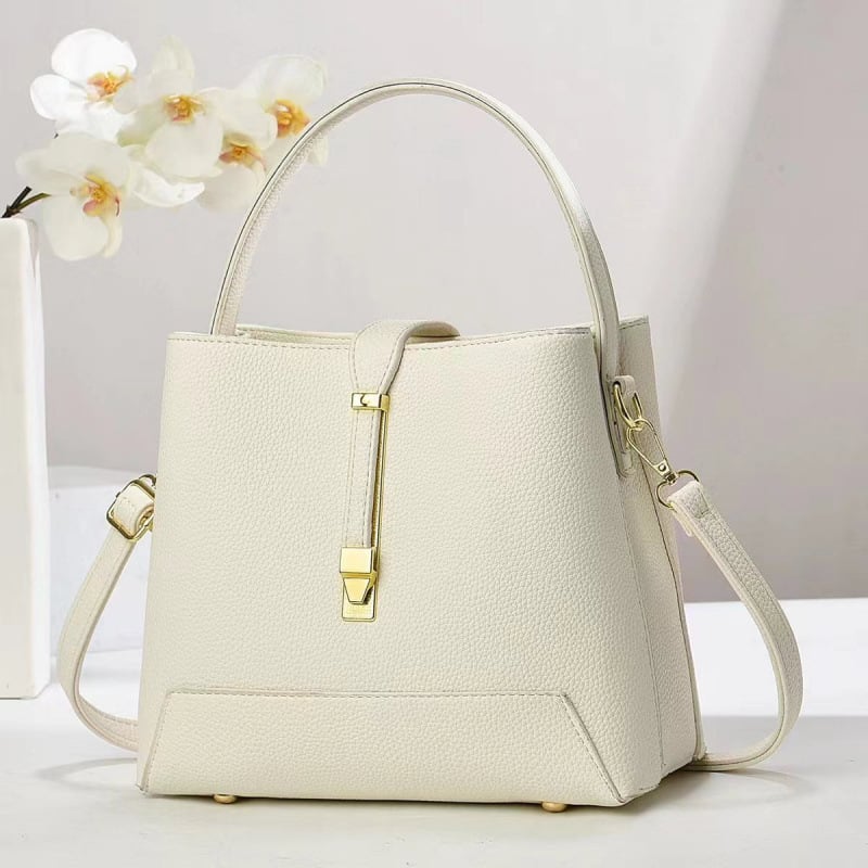 Ženska PU bucket torba, teksturiranog korejskog stila, srednje veličine, za rame ili crossbody
