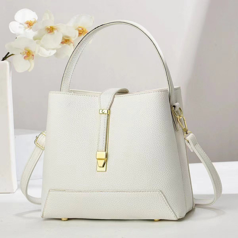Ženska PU bucket torba, teksturiranog korejskog stila, srednje veličine, za rame ili crossbody