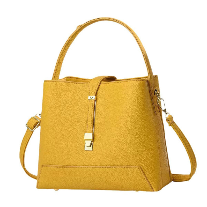 Ženska PU bucket torba, teksturiranog korejskog stila, srednje veličine, za rame ili crossbody