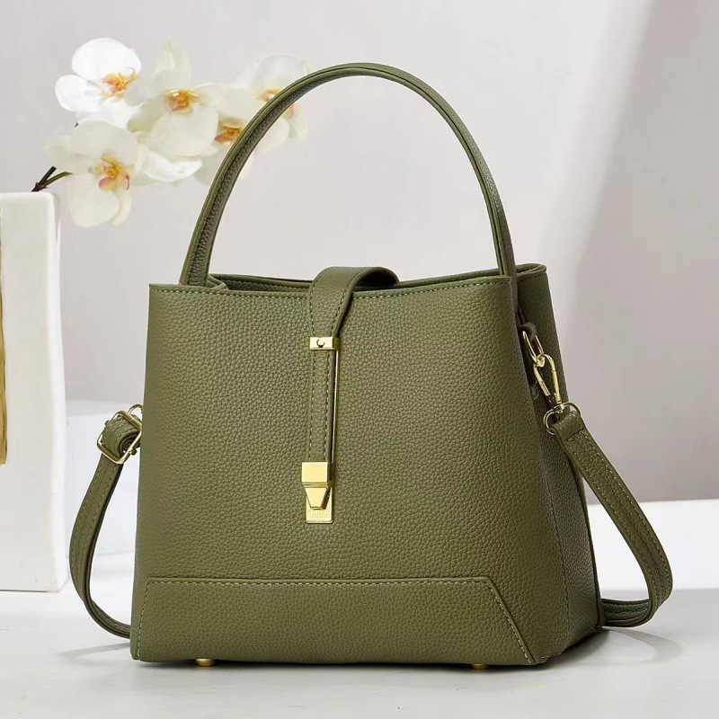 Ženska PU bucket torba, teksturiranog korejskog stila, srednje veličine, za rame ili crossbody