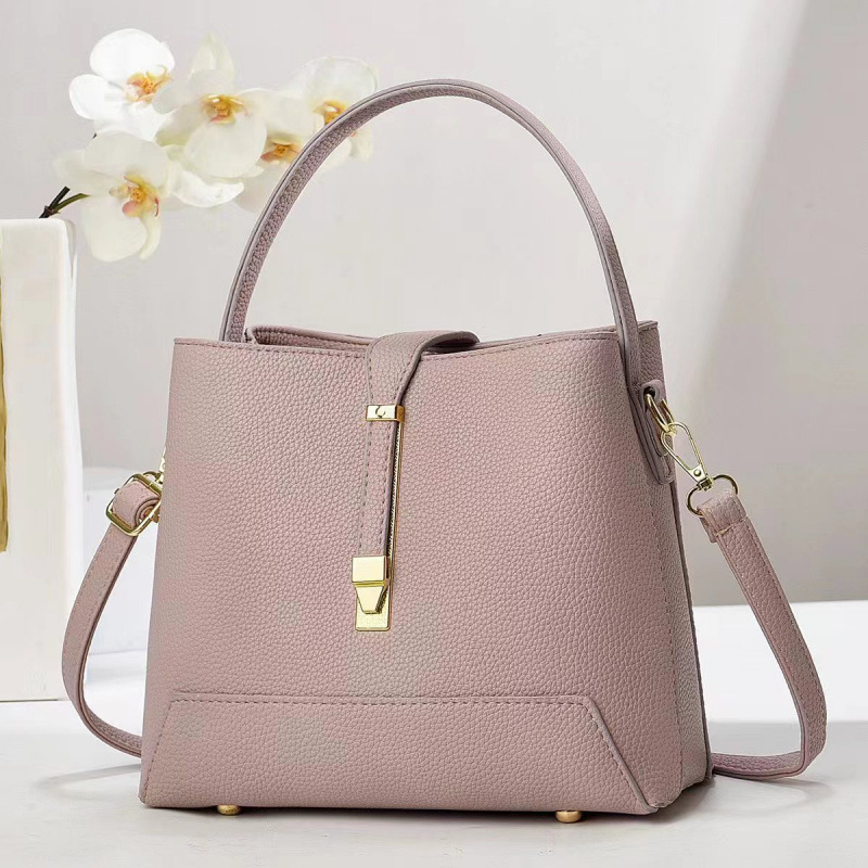 Ženska PU bucket torba, teksturiranog korejskog stila, srednje veličine, za rame ili crossbody