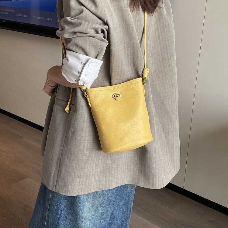 Ženska torbica od prave kože, bucket stil, mini crossbody, lagana, ljeto 2025