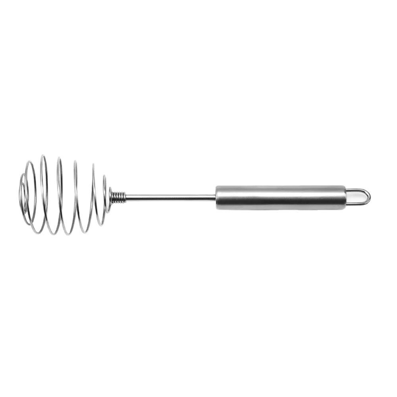 Bețiător manual pentru ouă din oțel inoxidabil, cu spirală sferică din sârmă și mixer de pudră, instrument compact de bucătărie pentru coacere