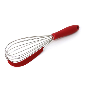 Bătător pentru ouă din oțel inoxidabil cu spatulă din silicon – ustensilă de bucătărie pentru coacere