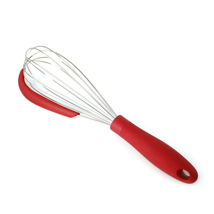 Bătător pentru ouă din oțel inoxidabil cu spatulă din silicon – ustensilă de bucătărie pentru coacere