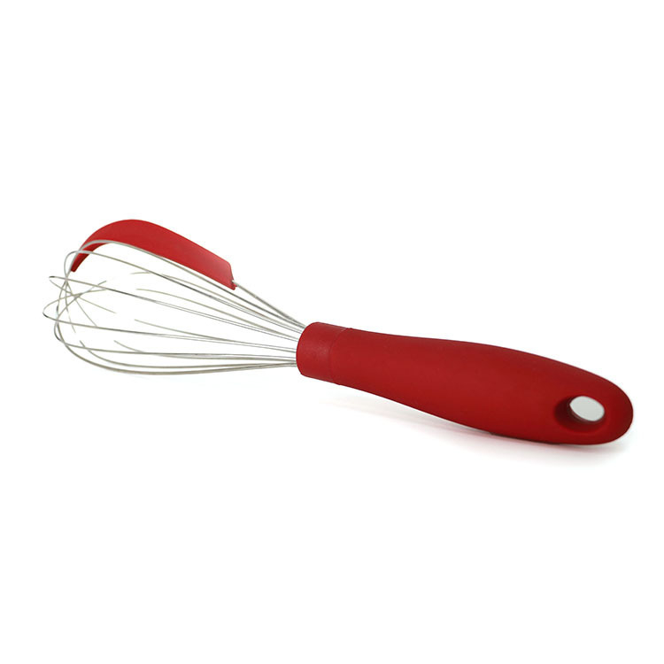 Bătător pentru ouă din oțel inoxidabil cu spatulă din silicon – ustensilă de bucătărie pentru coacere