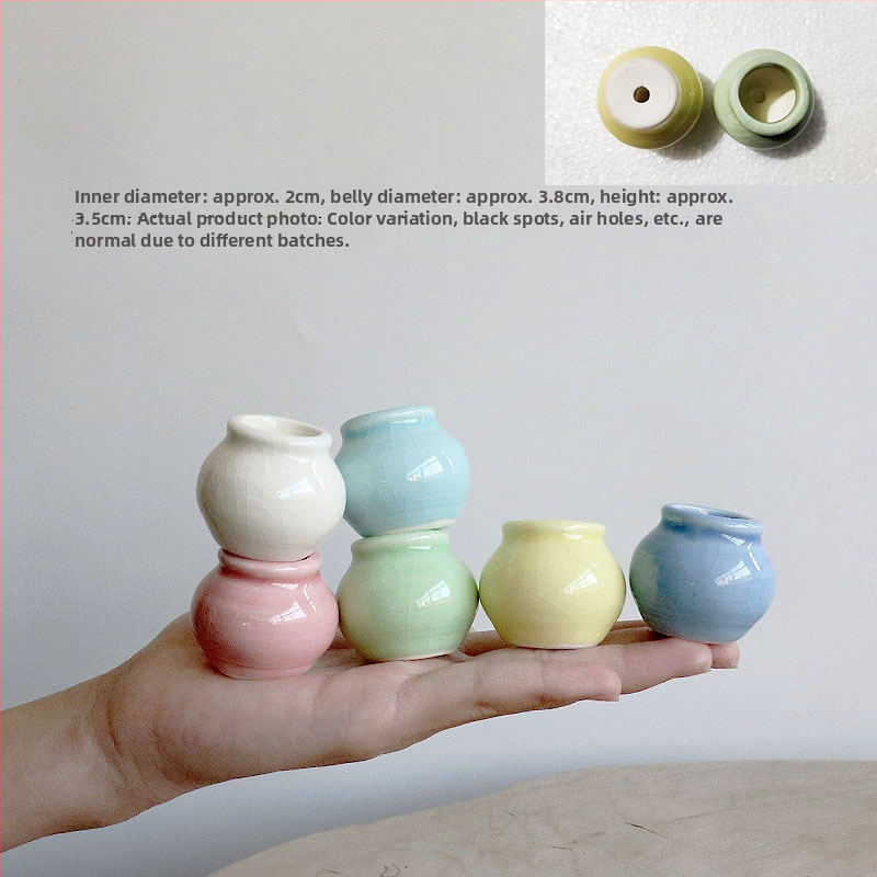 Vas mini pentru plante, ceramică brută lucrată manual, potrivit pentru butași de frunze, aranjament simplu de plante verzi, amenajare acvariu și cultivare de plante acvatice, poate fi scufundat în apă