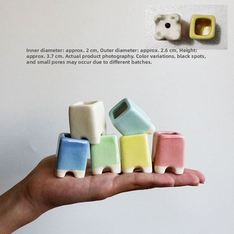 Vas mini pentru plante, ceramică brută lucrată manual, potrivit pentru butași de frunze, aranjament simplu de plante verzi, amenajare acvariu și cultivare de plante acvatice, poate fi scufundat în apă