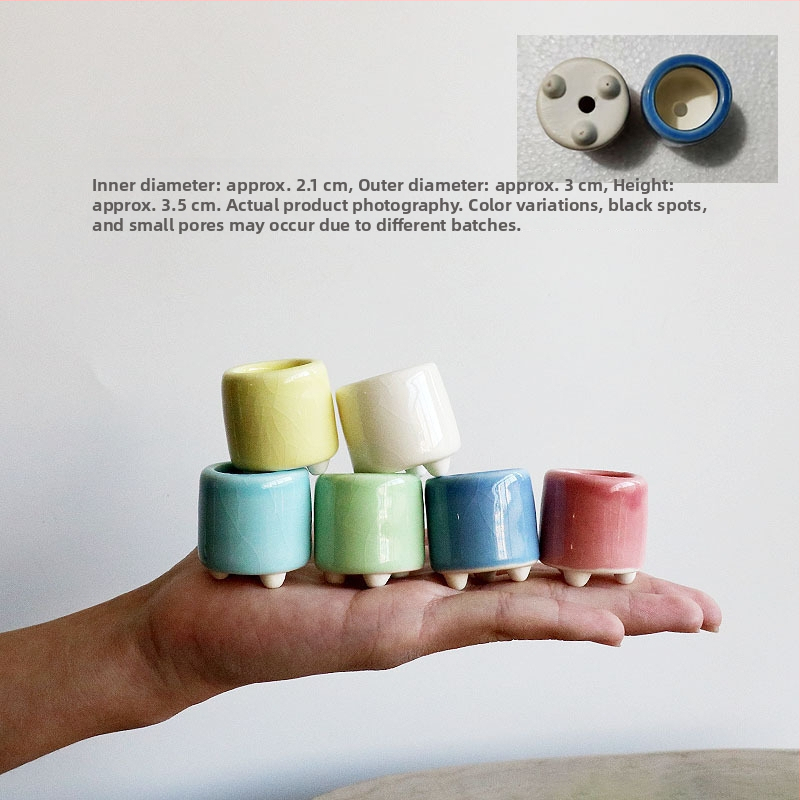 Vas mini pentru plante, ceramică brută lucrată manual, potrivit pentru butași de frunze, aranjament simplu de plante verzi, amenajare acvariu și cultivare de plante acvatice, poate fi scufundat în apă