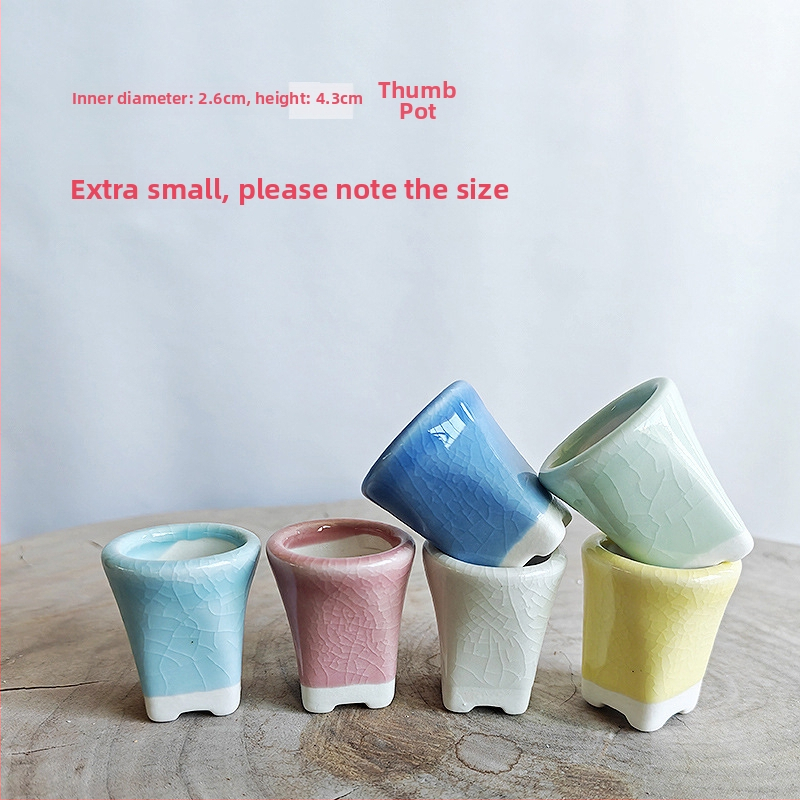 Vas mini pentru plante, ceramică brută lucrată manual, potrivit pentru butași de frunze, aranjament simplu de plante verzi, amenajare acvariu și cultivare de plante acvatice, poate fi scufundat în apă
