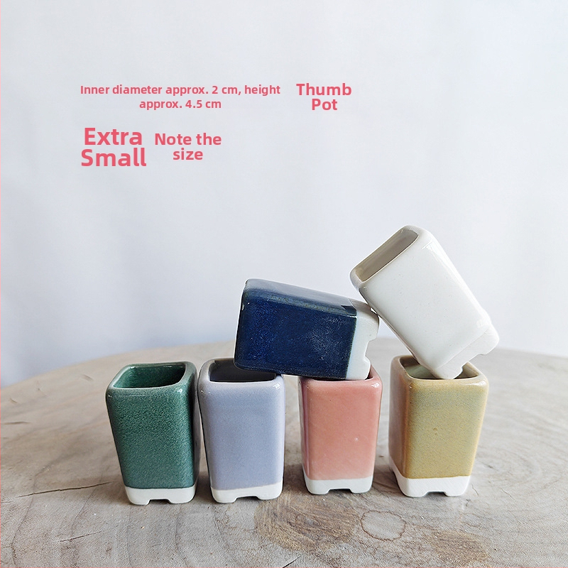 Vas mini pentru plante, ceramică brută lucrată manual, potrivit pentru butași de frunze, aranjament simplu de plante verzi, amenajare acvariu și cultivare de plante acvatice, poate fi scufundat în apă