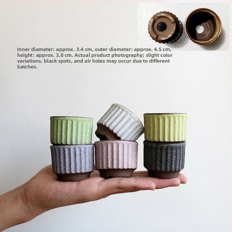 Vas mini pentru plante, ceramică brută lucrată manual, potrivit pentru butași de frunze, aranjament simplu de plante verzi, amenajare acvariu și cultivare de plante acvatice, poate fi scufundat în apă