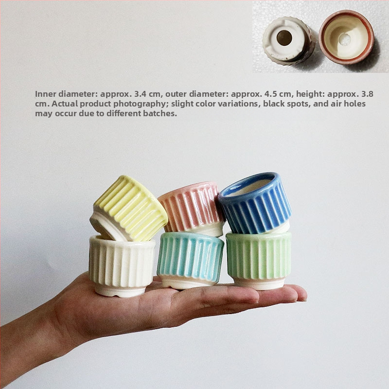 Vas mini pentru plante, ceramică brută lucrată manual, potrivit pentru butași de frunze, aranjament simplu de plante verzi, amenajare acvariu și cultivare de plante acvatice, poate fi scufundat în apă