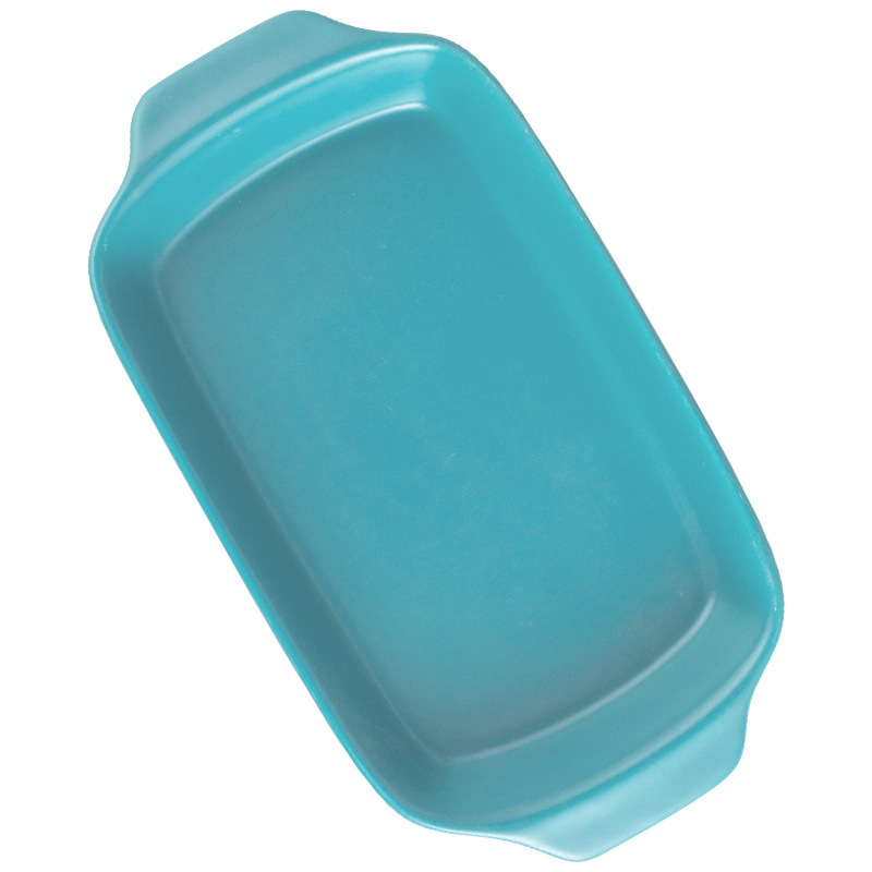 Tavă de cuptor ceramic Nordic, cu două mânere, pătrată, din porțelan, pentru uz casnic și restaurant, compatibilă cu microundele.