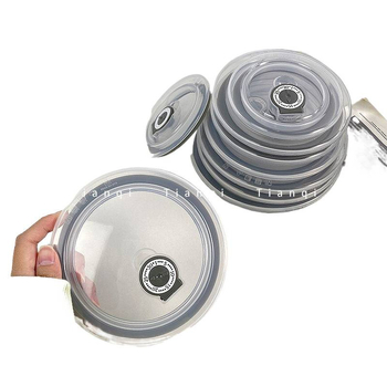 Capac rotund din silicon pentru bol, compatibil cu cuptorul cu microunde, reutilizabil, etanș