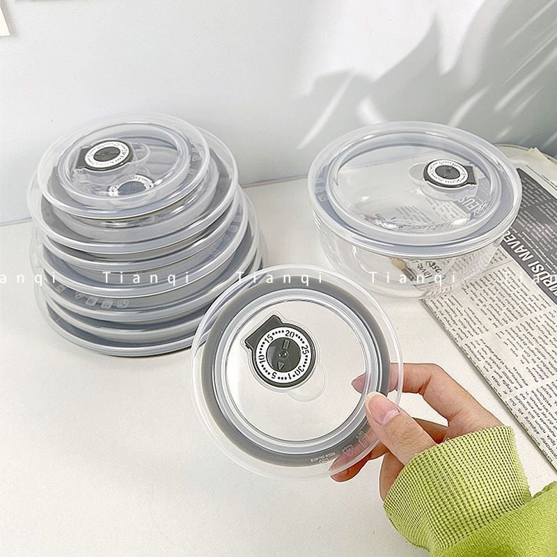 Capac rotund din silicon pentru bol, compatibil cu cuptorul cu microunde, reutilizabil, etanș