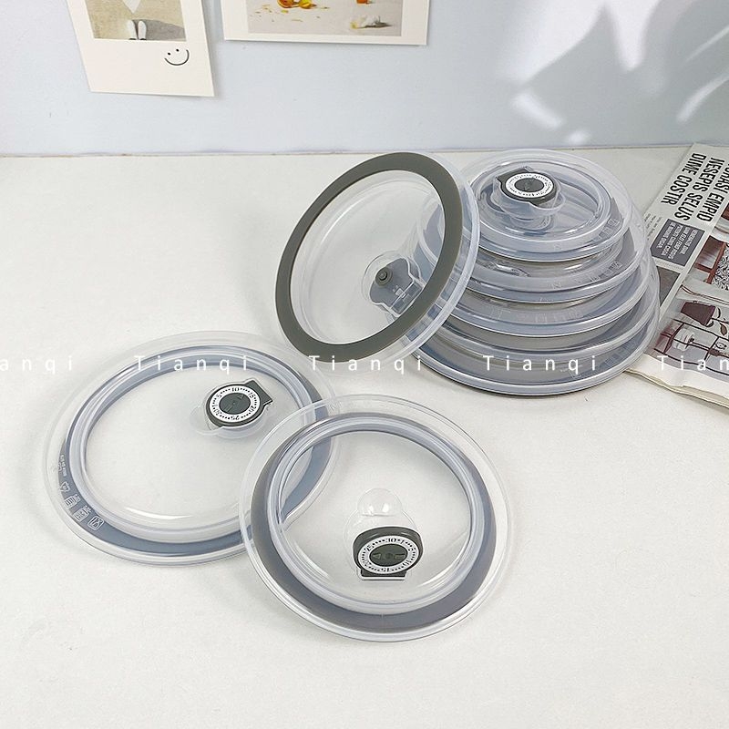 Capac rotund din silicon pentru bol, compatibil cu cuptorul cu microunde, reutilizabil, etanș