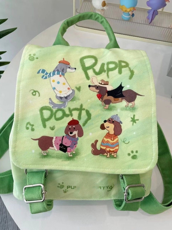 Novi školski ruksak s motivom šteneta, lagan, velik kapacitet, platno