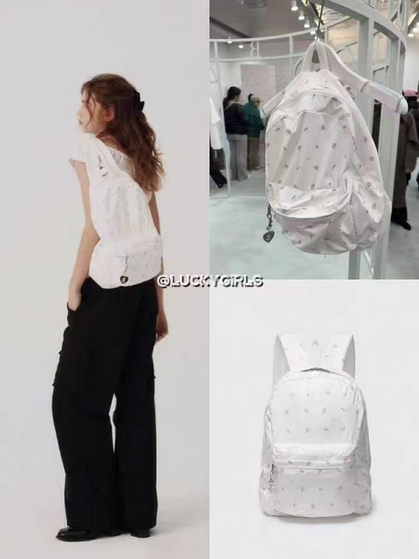 Thebarnnet korejski niche brand ruksak s floralnim uzorkom, velikog kapaciteta, casual stil, uključuje kozmetičku torbicu