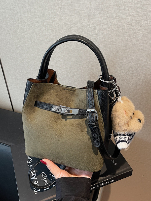 Ženska mala retro bucket torbica s crossbody dizajnom, moda 2025