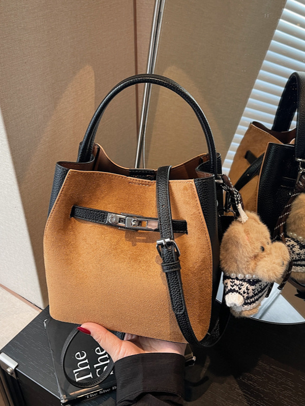 Ženska mala retro bucket torbica s crossbody dizajnom, moda 2025