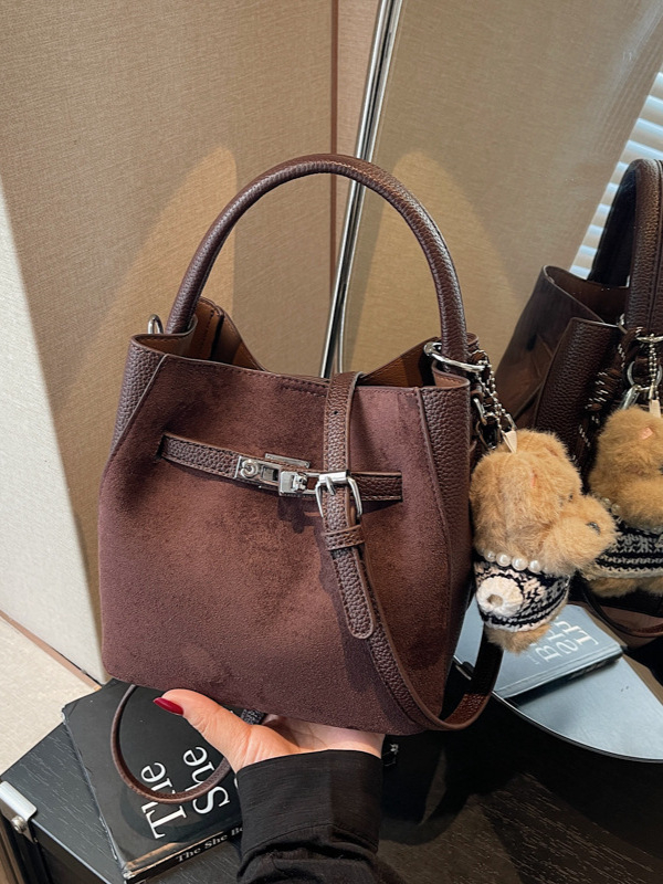 Ženska mala retro bucket torbica s crossbody dizajnom, moda 2025