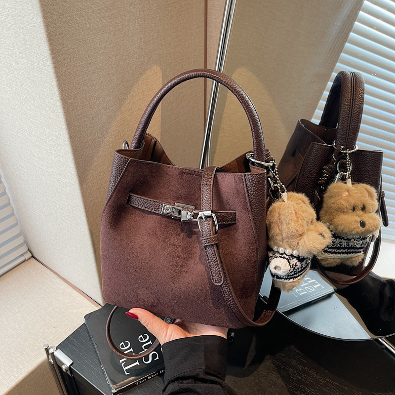 Ženska mala retro bucket torbica s crossbody dizajnom, moda 2025