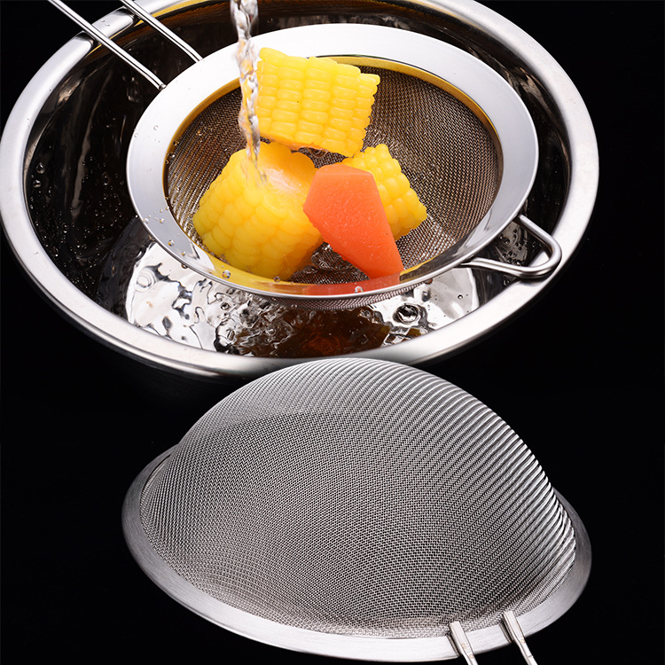 304 oțel inoxidabil – filtru multifuncțional, sită pentru hot pot, plasă pentru lapte de soia, sită pentru făină și separator de ulei cu margine lată