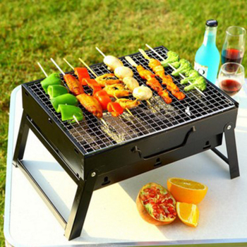 Grătar cu cărbune pliabil, grătar de exterior portabil, set complet de unelte BBQ pentru 3–6 persoane